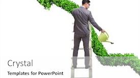  Presentation with currency financial concept macro - Presentation design having businessman-in-investment-concept-watering background and a white colored foreground