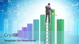  Presentation with investment - Presentation theme with businessman-in-investment-growth-concept background and a arctic colored foreground