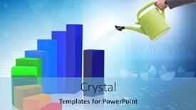  Presentation with investment - Slides enhanced with businessman-in-investment-growth-concept background and a light blue colored foreground