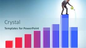  Presentation with investment - Presentation theme with businessman-in-investment-growth-concept background and a light blue colored foreground