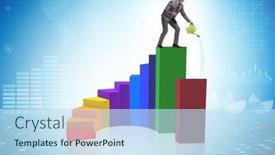  Presentation with investment - PPT theme featuring businessman-in-investment-growth-concept background and a sky blue colored foreground