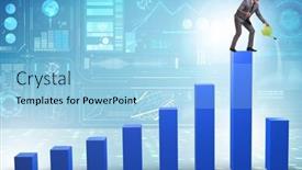  Presentation with investment - Presentation featuring businessman-in-investment-growth-concept background and a light blue colored foreground