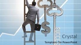  Presentation with success - Beautiful PPT layouts featuring businessman-in-key-to-financial backdrop and a light blue colored foreground