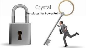  Presentation with success - Slide deck consisting of businessman-in-key-to-success and a white colored foreground