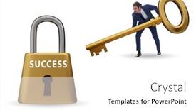  Presentation with success - Presentation having businessman-in-key-to-success and a white colored foreground