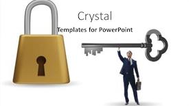  Presentation with success - Slide deck featuring businessman-in-key-to-success and a  colored foreground