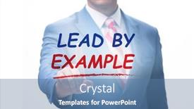  Presentation with example - PPT layouts enhanced with businessman-in-lead-by-example background and a ocean colored foreground