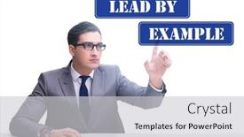  Presentation with example - PPT theme consisting of businessman-in-lead-by-example background and a light gray colored foreground