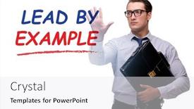  Presentation with example - Presentation consisting of businessman-in-lead-by-example background and a white colored foreground