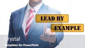  Presentation with example - PPT theme consisting of businessman-in-lead-by-example background and a ocean colored foreground