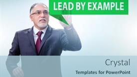  Presentation with example - PPT theme consisting of businessman-in-lead-by-example background and a light blue colored foreground