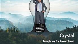  Presentation with road light - Audience pleasing presentation theme consisting of businessman in light bulb backdrop and a ocean colored foreground