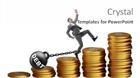  Presentation with loan - Slide deck having businessman-in-loan-and-debt background and a white colored foreground