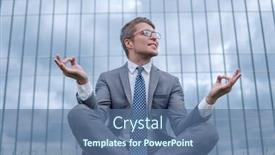  Presentation with front office - PPT layouts featuring businessman-in-lotus-pose-sitting background and a ocean colored foreground