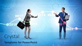  Presentation with crash - Audience pleasing PPT theme consisting of businessman-in-market-crash-concept backdrop and a light blue colored foreground