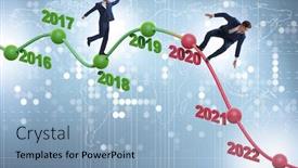  Presentation with crash - Slide set with businessman-in-market-crash-concept background and a light blue colored foreground