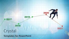  Presentation with crash - Colorful presentation design enhanced with businessman-in-market-crash-concept backdrop and a light blue colored foreground