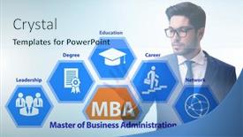  Presentation with administration - Cool new presentation design with businessman-in-master-of-business backdrop and a sky blue colored foreground