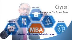  Presentation with administration - Presentation theme consisting of businessman-in-master-of-business background and a white colored foreground