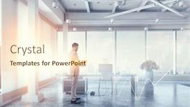  Presentation with corporate - PPT layouts consisting of businessman-in-modern-corporate-office background and a cream colored foreground