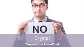  Presentation with negative - Cool new slide set with businessman in negative no answer isolated on white background backdrop and a light blue colored foreground