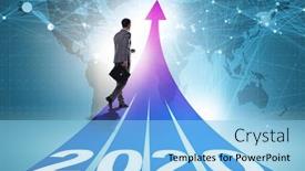 Presentation with new year 2020 - PPT layouts enhanced with businessman in new year 2020 concept background and a light blue colored foreground