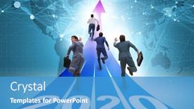  Presentation with new year 2020 - Audience pleasing slide deck consisting of businessman in new year 2020 concept backdrop and a teal colored foreground