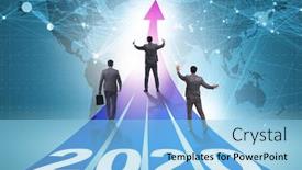  Presentation with new year 2020 - Cool new presentation with businessman-in-new-year-2020 backdrop and a light blue colored foreground