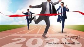  Presentation with new year 2020 - Amazing presentation having businessman-in-new-year-2020 backdrop and a coral colored foreground