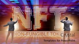  Presentation with concept - Slide set consisting of businessman-in-nft-non-fungible background and a coral colored foreground