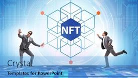  Presentation with concept - PPT theme having businessman-in-nft-non-fungible background and a light blue colored foreground