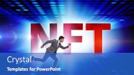  Presentation with concept - PPT theme with businessman-in-nft-non-fungible background and a cobalt blue colored foreground