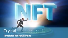 Presentation with concept - Theme featuring businessman-in-nft-non-fungible background and a teal colored foreground