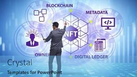  Presentation with concept - Slide set featuring businessman-in-nft-non-fungible background and a light blue colored foreground