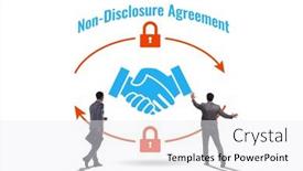  Presentation with concept - Theme featuring businessman-in-non-disclosure-agreement background and a white colored foreground