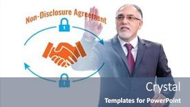  Presentation with concept - Slides having businessman-in-non-disclosure-agreement background and a ocean colored foreground