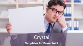  Presentation with blank - Audience pleasing slides consisting of businessman-in-office-holding backdrop and a gray colored foreground