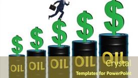  Presentation with oil - Presentation design consisting of businessman-in-oil-prices-concept background and a  colored foreground