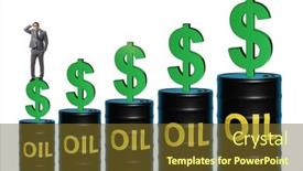 Presentation with oil - PPT theme consisting of businessman-in-oil-prices-concept background and a tawny brown colored foreground