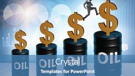  Presentation with oil - Slide set with businessman-in-oil-prices-concept background and a teal colored foreground