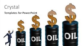 Presentation with oil - Presentation theme with businessman-in-oil-prices-concept background and a white colored foreground