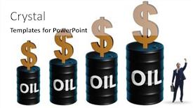  Presentation with oil - Slide set featuring businessman-in-oil-prices-concept background and a  colored foreground