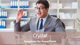  Presentation with auction - Presentation theme consisting of businessman in online shopping concept background and a coral colored foreground