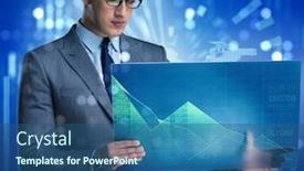  Presentation with trading online - Cool new theme with businessman-in-online-trading-concept backdrop and a ocean colored foreground