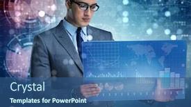  Presentation with trading online - PPT theme enhanced with businessman-in-online-trading-concept background and a ocean colored foreground