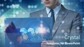  Presentation with trading online - Theme with businessman-in-online-trading-concept background and a ocean colored foreground