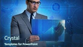  Presentation with trading online - Presentation theme with businessman in online trading concept background and a ocean colored foreground