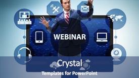 Presentation with concept - PPT layouts featuring businessman in online webinar concept background and a  colored foreground