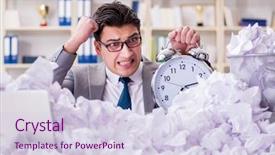  Presentation with recycling paper - Theme featuring businessman in paper recycling concept background and a  colored foreground