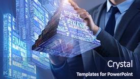  Presentation with pyramid - Slides consisting of businessman in ponzi scheme concept background and a navy blue colored foreground